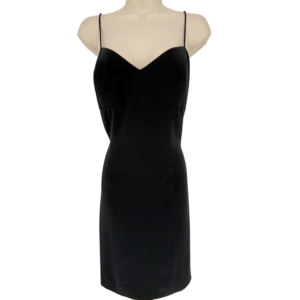 Nipon Night Vintage Black Cocktail Dress Sweetheart Spaghetti Strap Size 12